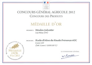 Médaille d’Or Huile d’Olive AOP de Haute Provence